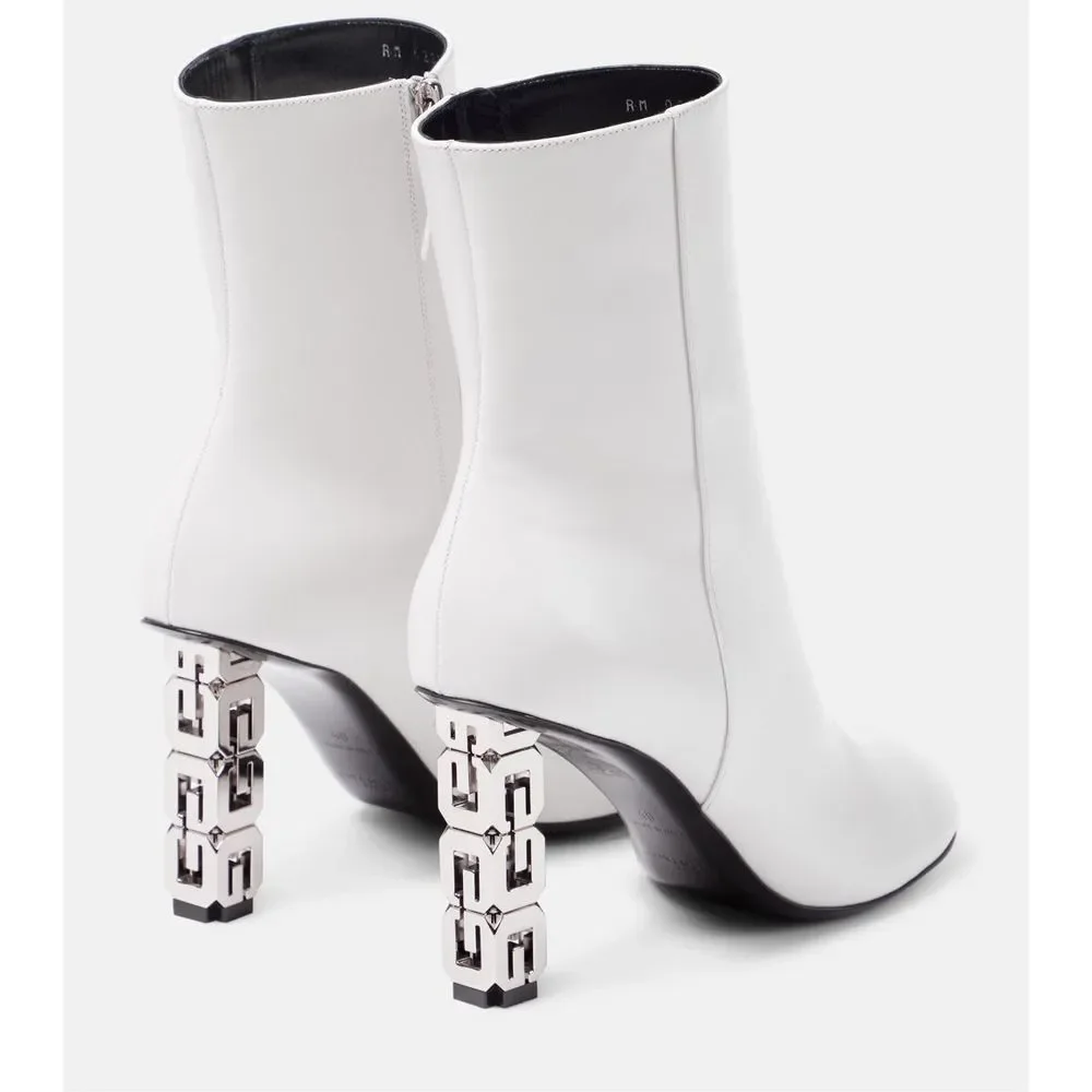 GIVENCHY White G Cube Ankle Boots $1250 - Picture 3 of 12